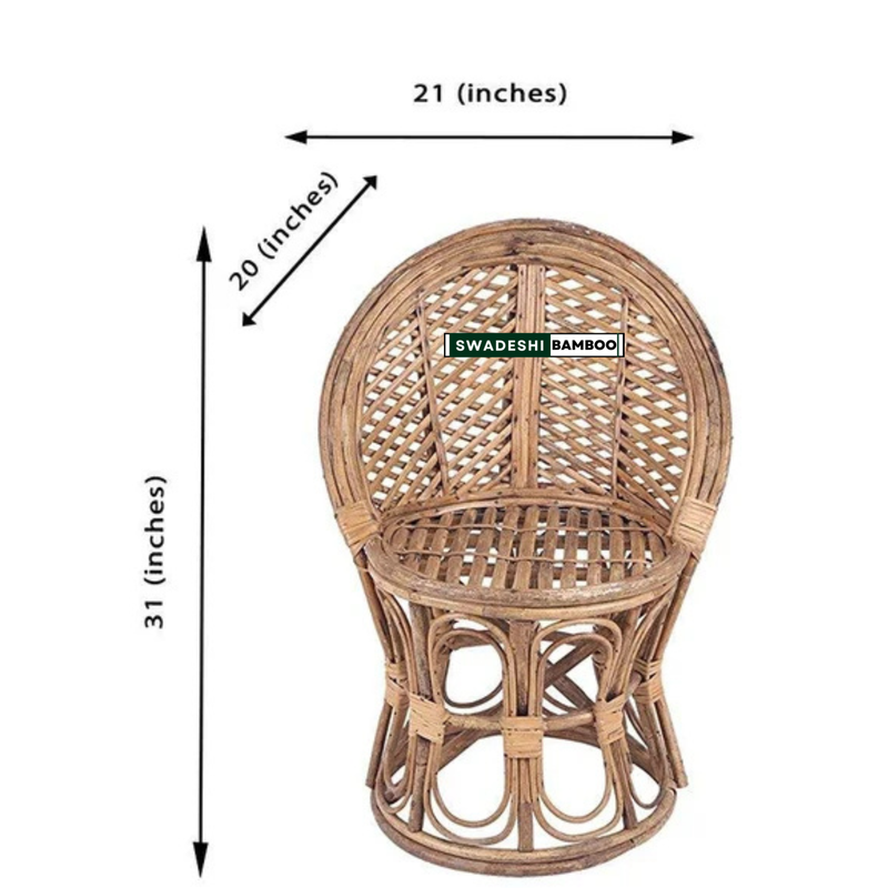 Handcrafted Vintage Design Bamboo Cane Chair