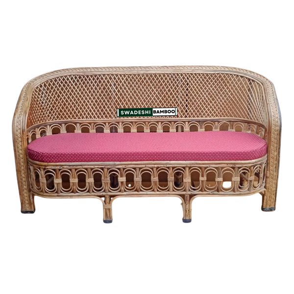 Cane Sofa Set with Table (3 Sitter + 2 No. Single Chair + 1 Center Table)