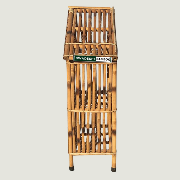 Natural Cane Bamboo Hut Shape Rack 3 Shelves