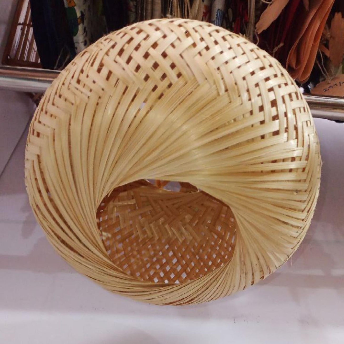 Bamboo Hanging Lamp Shade | Round Shaped | Set of 2 - swadeshibamboo