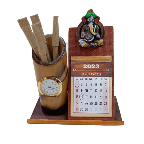 Handicraft Bamboo pen stand flower vase for home and office - swadeshibamboo