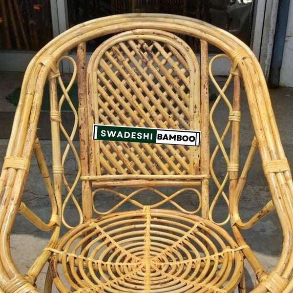 Bamboo Cane Rattan arm Designer Chair for Garden & Balcony