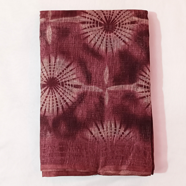 Women's Khadi Designer Saree With Blouse Piece (Wine)