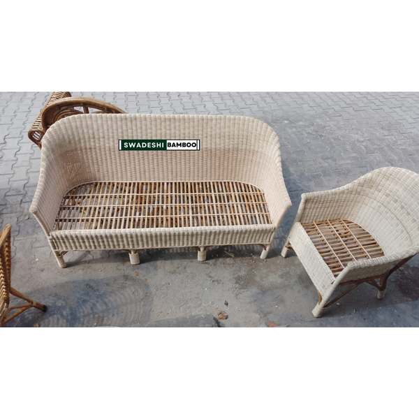 Cane Sofa Set with Table for Home, Living Room, Office, Garden, Resort with Cushion(weaving)