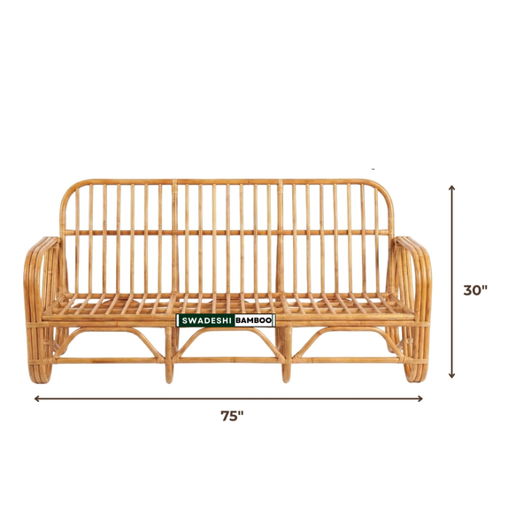 Bamboo Cane Sofa Set for Indoor & Commercial Spaces