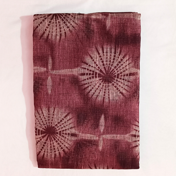 Women's Khadi Designer Saree With Blouse Piece (Wine)