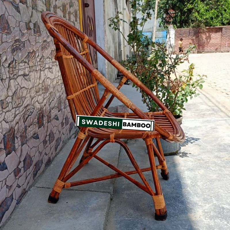 Swadeshi Bamboo Cane Arm Designer Chair for Home, Garden & Balcony