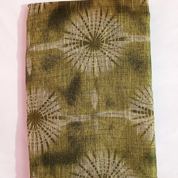 Women's Khadi Daily Wear Designer Saree With Blouse Piece (Green)