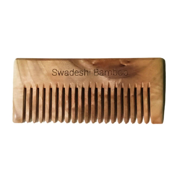 Swadeshi Bamboo Neem Wood Shampoo Comb | Hair Care | Hair Growth - swadeshibamboo