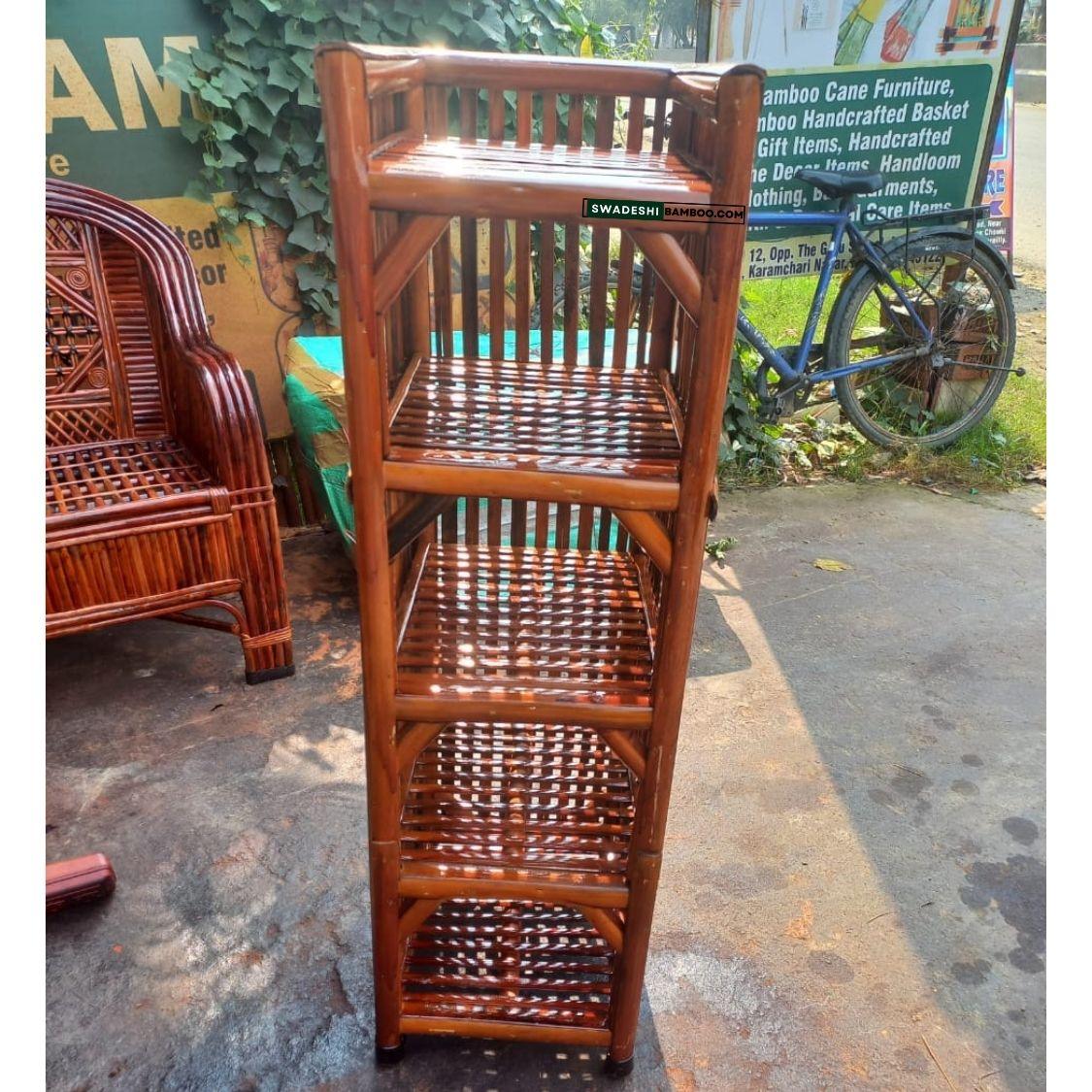 Home Storage Organizer for Office Files | Bookcase Open Display Rack |Book Rack for Study Room - swadeshibamboo