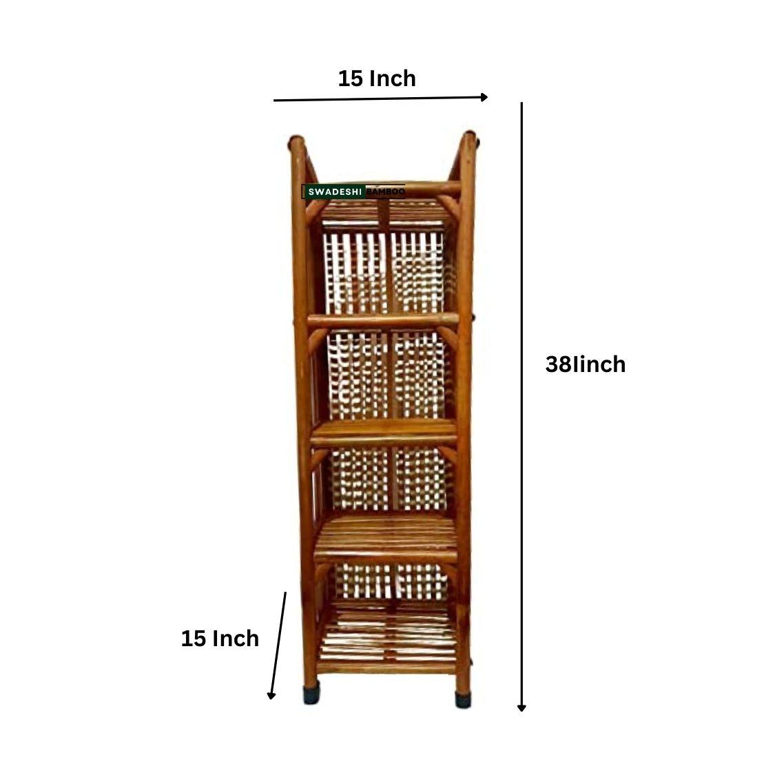 Home Storage Organizer for Office Files | Bookcase Open Display Rack |Book Rack for Study Room - swadeshibamboo