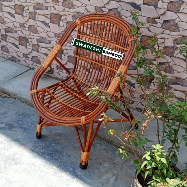 Swadeshi Bamboo Cane Arm Designer Chair for Home, Garden & Balcony