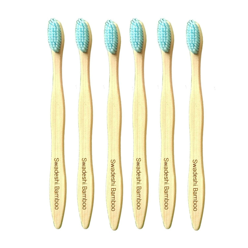 Wooden Bamboo Toothbrush | Pack of 6 | Ultra-Soft Bristles | BPA Free | Biodegradable and Compostable - swadeshibamboo