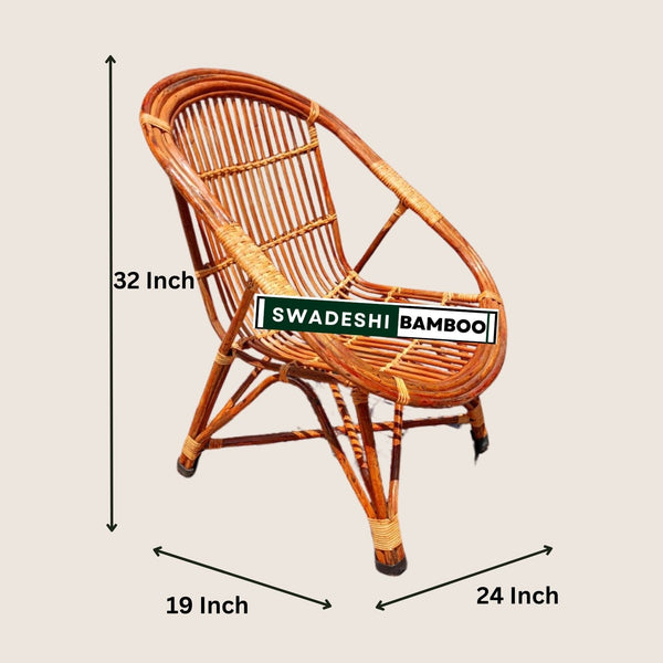 Swadeshi Bamboo Cane Arm Designer Chair for Home, Garden & Balcony