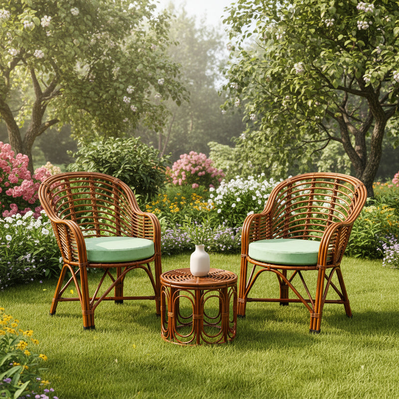 Heena Arm Designer Premium Chair for Home (Set of 2 chair with table)