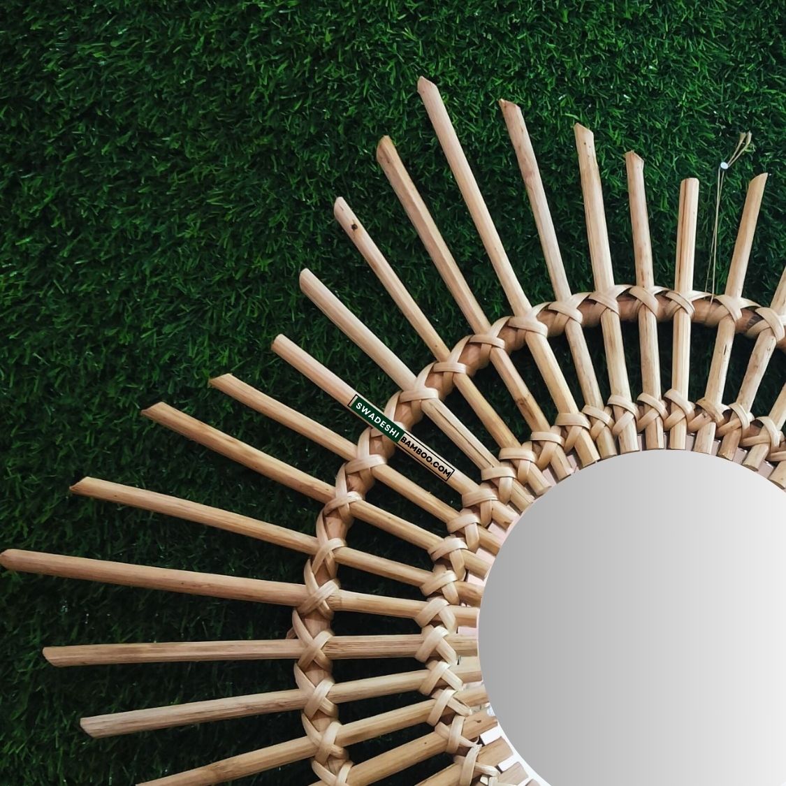 Swadeshi Bamboo Sun Mirror, Rattan Mirror, Decorative Mirror, Boho Mirror, Bamboo Mirror, Round Bamboo Mirror,