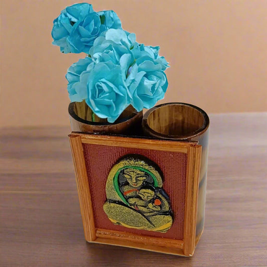 Bamboo Handicraft Pen and Flower Holder For desk decor - swadeshibamboo