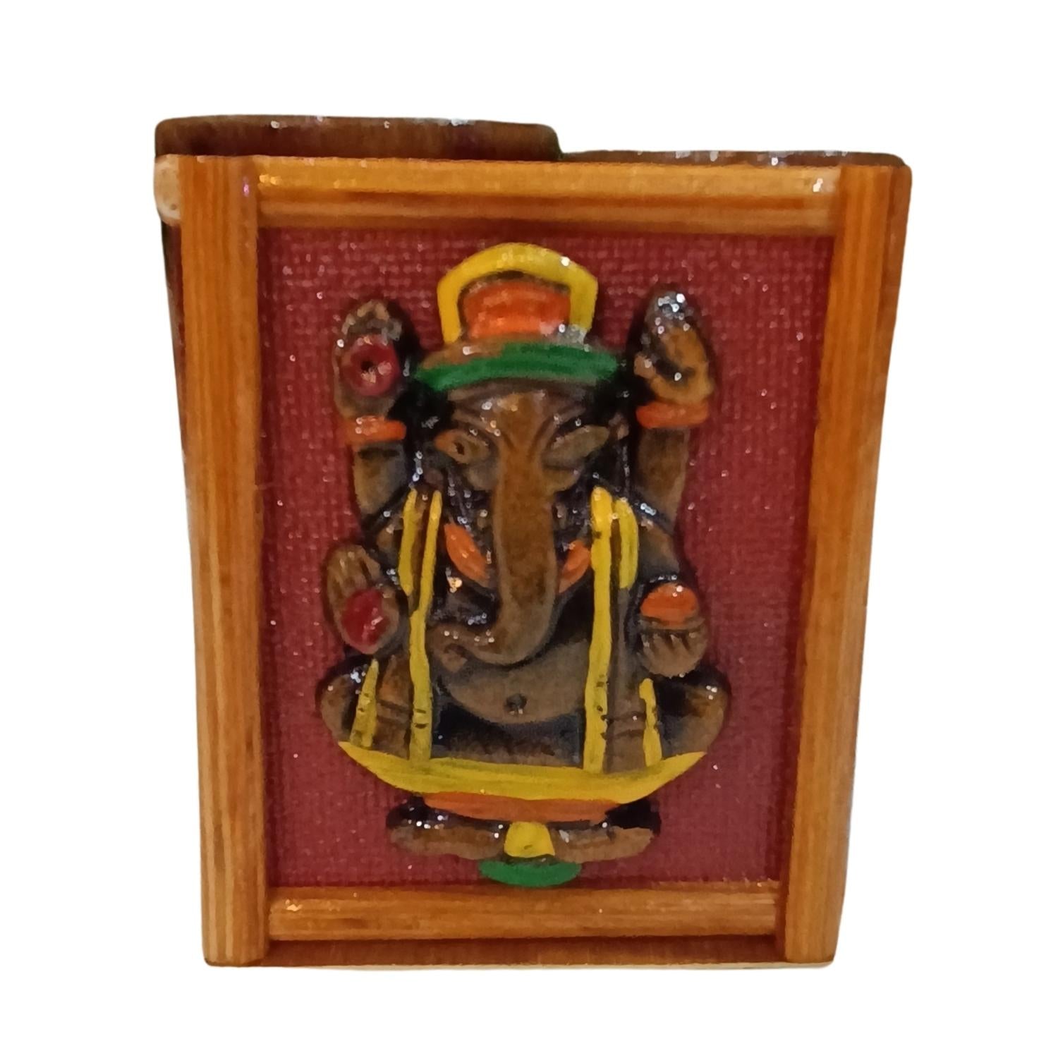 Best Bamboo Ganesh Pen Holder and Flower Pot - Desk Decor Gift Idea