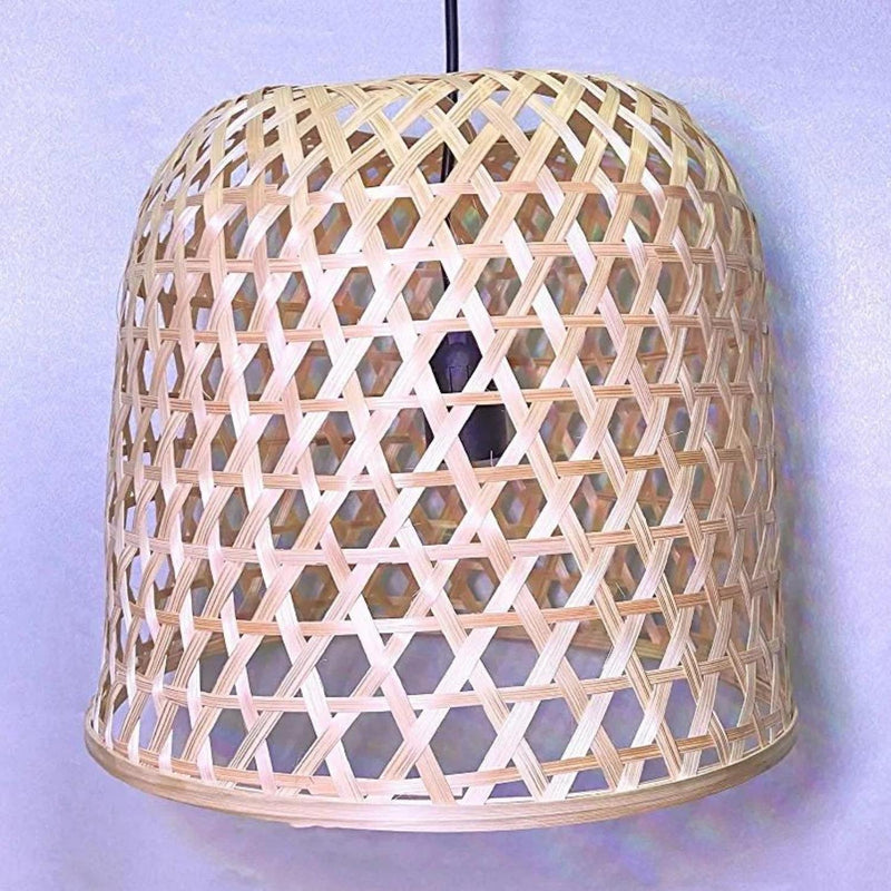 Bamboo Hanging Lamp Shade for Home balcony decoration Bell Shaped (Set of 1) - swadeshibamboo