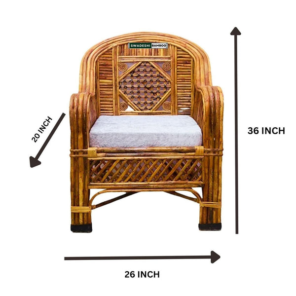 Bamboo 5 Seater Kite Sofa Set with Table for Home and Garden