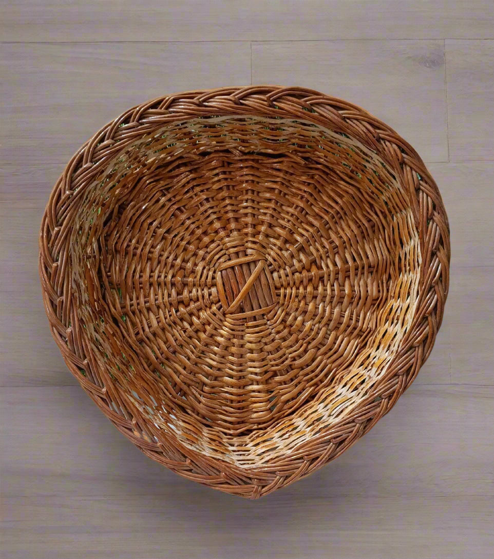 Bamboo Heart shaped Hamper Basket 12" - swadeshibamboo