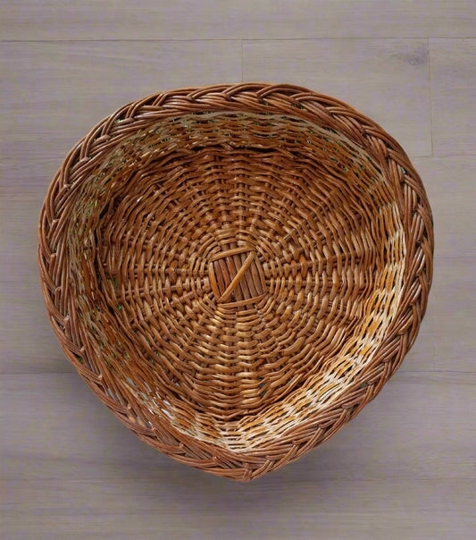 Bamboo Heart shaped Hamper Basket 12" - swadeshibamboo