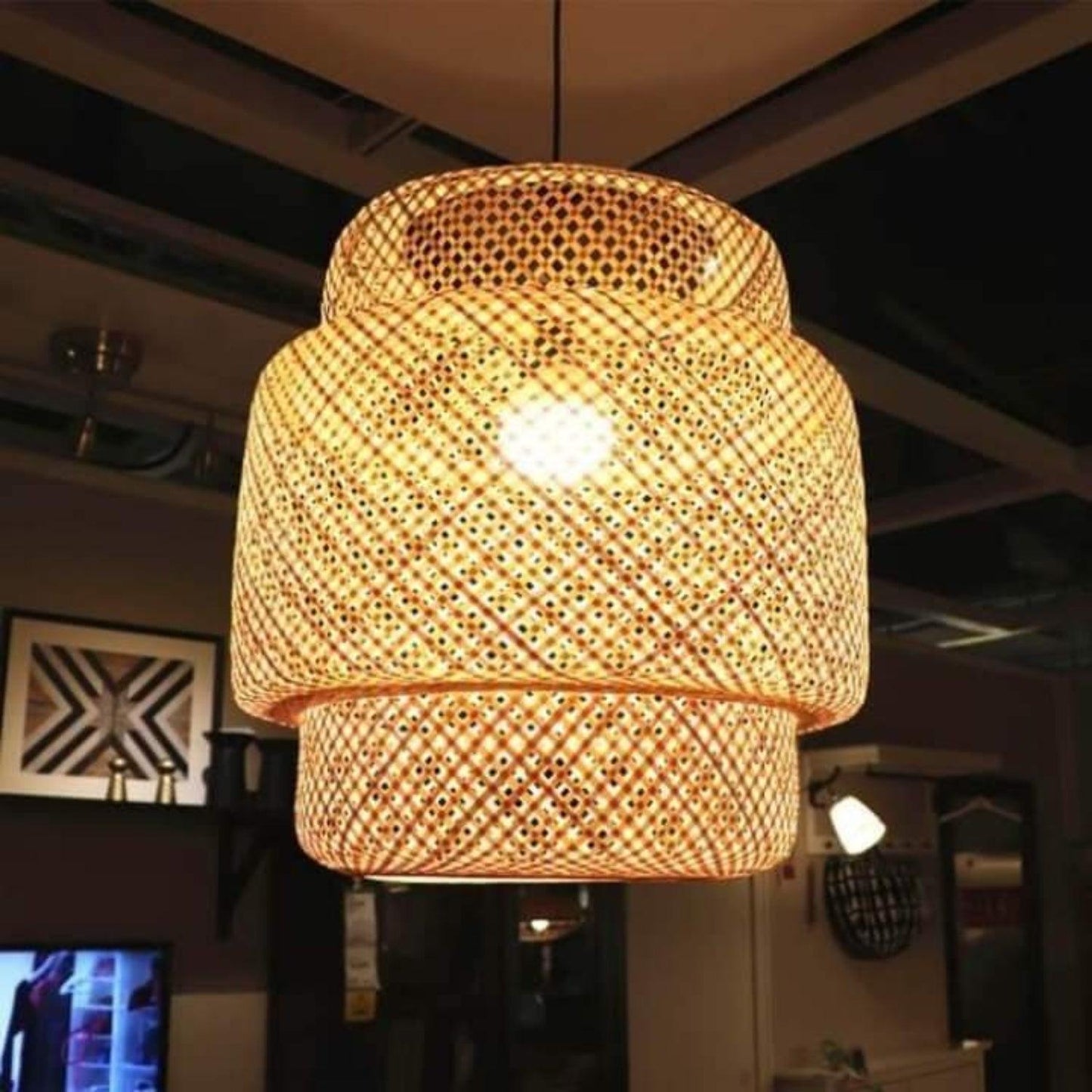 Bamboo Ceiling Light Hanging Lamp Shade - swadeshibamboo