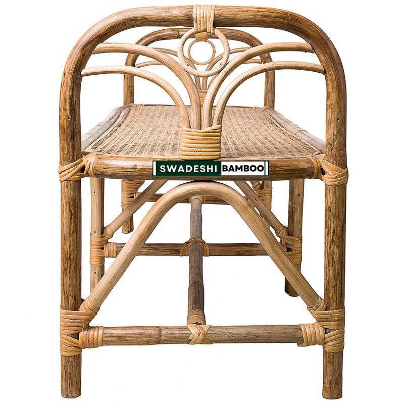 Vintage Bamboo Cane Bench