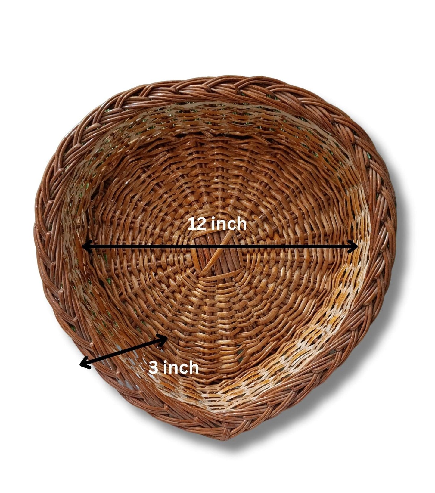 Bamboo Heart shaped Hamper Basket 12" - swadeshibamboo