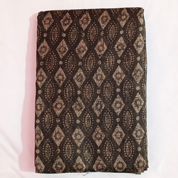 Women's Khadi Designer Saree With Blouse Piece (Brown)