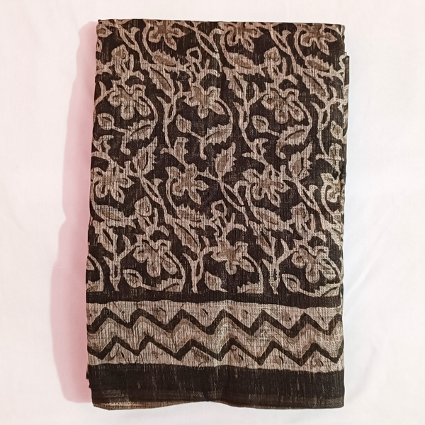 Brown Color Women's Khadi Saree With Blouse Piece