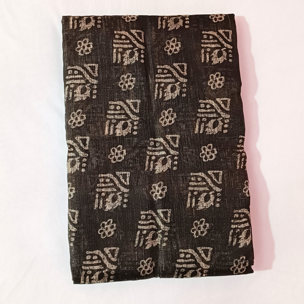 Women's Handloom Khadi Saree With Blouse Piece (Dark Brown)