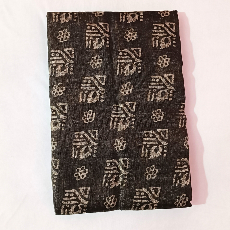 Women's Handloom Khadi Saree With Blouse Piece (Dark Brown)