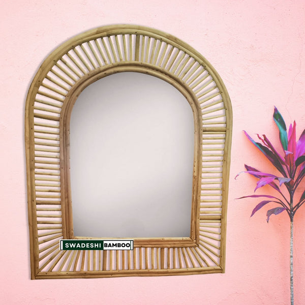 Cane Bamboo Wall mirror, wall decoration, Boho Mirror Rattan, Wicker Made Mirrors