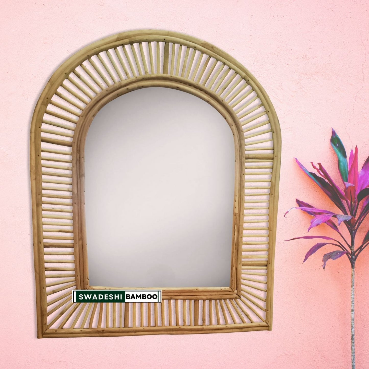 Cane Bamboo Wall mirror, wall decoration, Boho Mirror Rattan, Wicker Made Mirrors