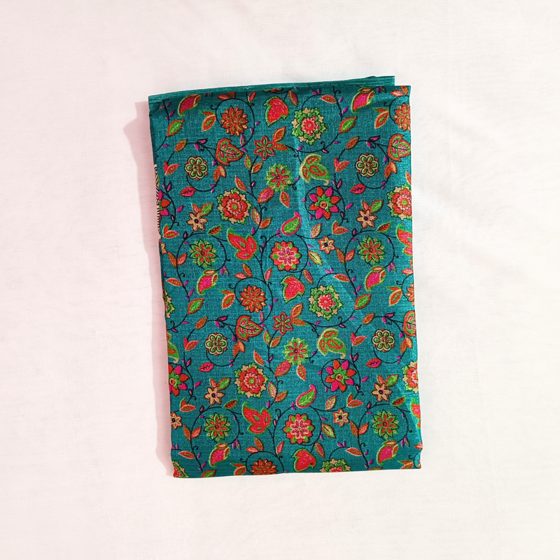 Block print Bamboo Art Silk Dupatta I Women's Printed Dupatta (Green)