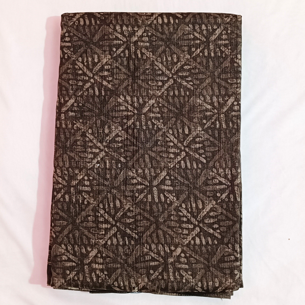 Brown Bamboo Khadi Cotton Saree with Blouse