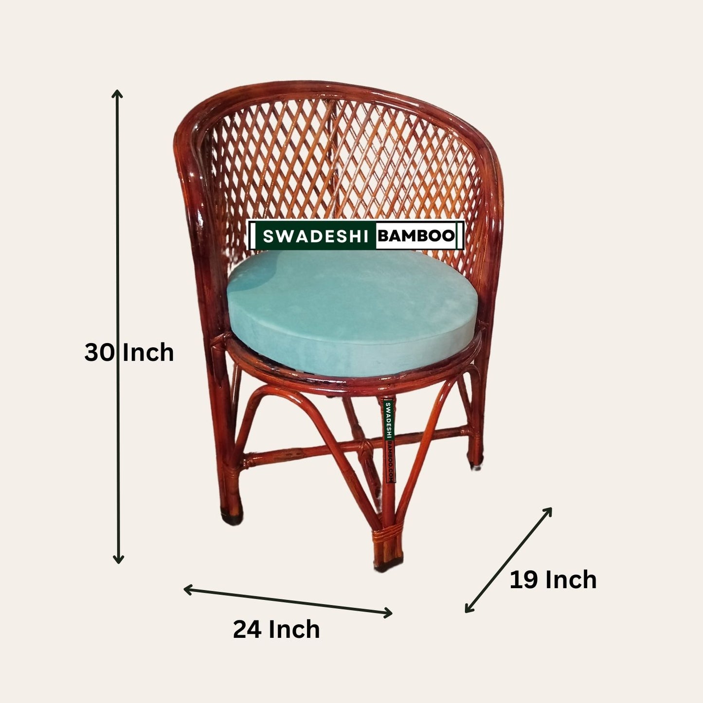 Bamboo Cane Rattan Arm Jali Chair for Home, Office (Set of 2 chair with table)