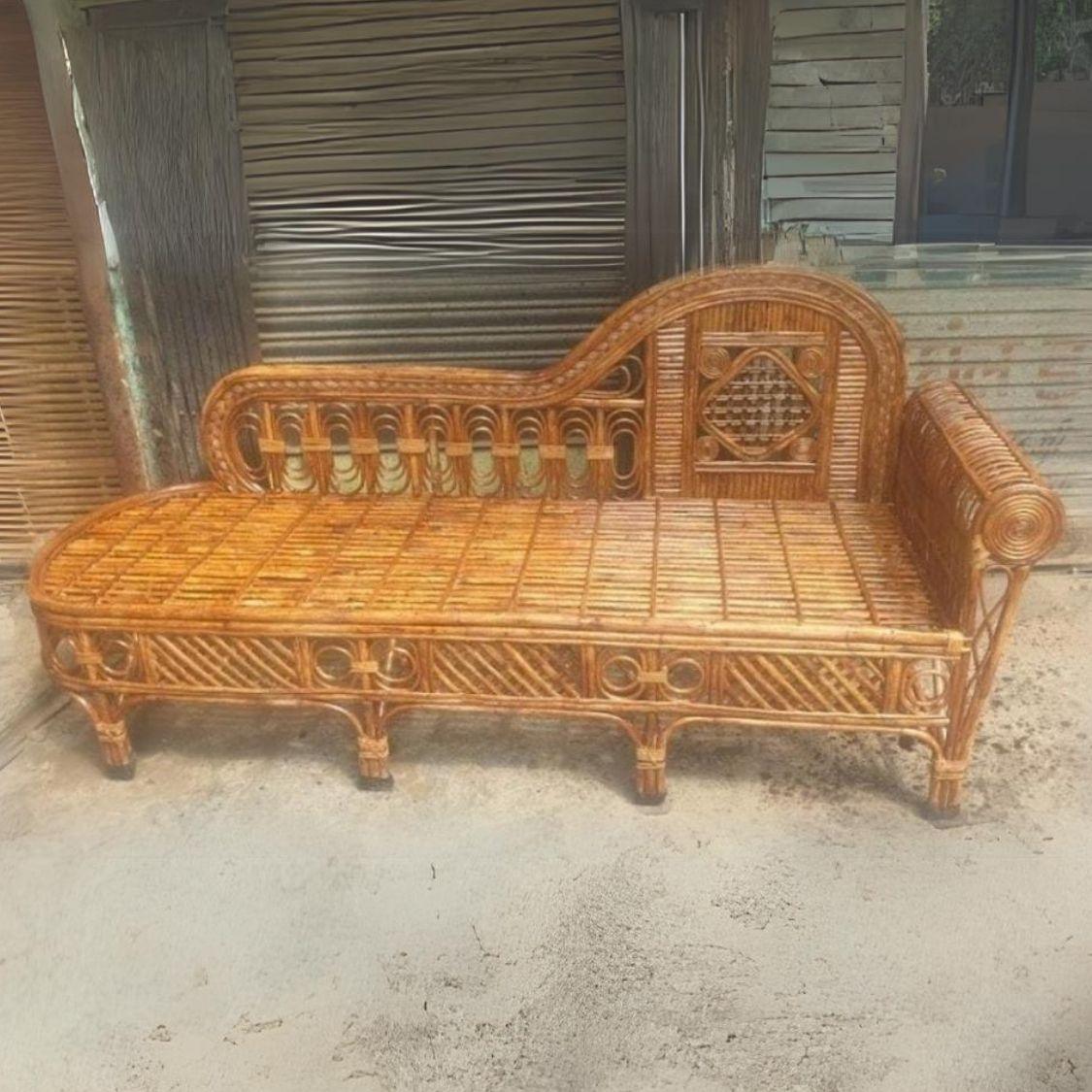 Cane Couch Diwan Sofa Settee for Living Room, Garden and Office - swadeshibamboo