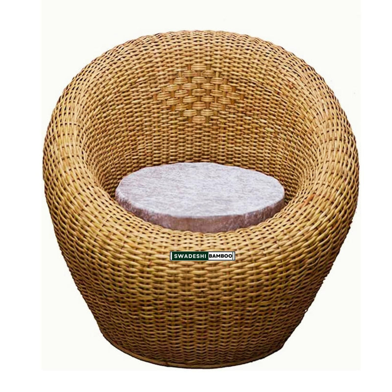 Cane Rattan Bamboo 5 Seater Bunai Apple Sofa Set For Home and Garden