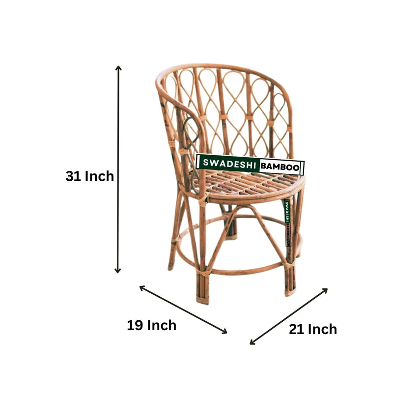 Bamboo Cane Rattan Arm Backmuda Chair (Set of 1) for Home, Office, Garden