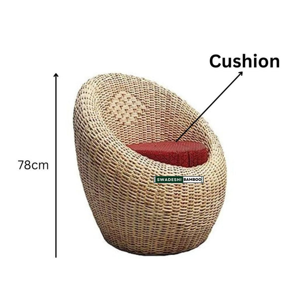 Cane Rattan Bamboo 5 Seater Bunai Apple Sofa Set For Home and Garden