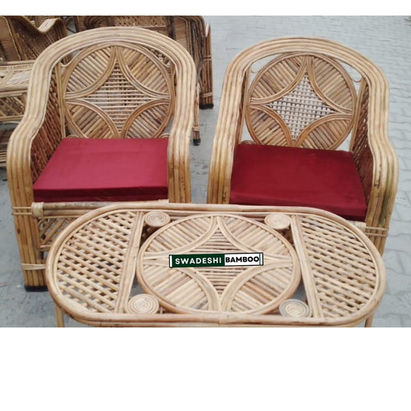 Bamboo Sofa Set with table For Home, Office and Garden