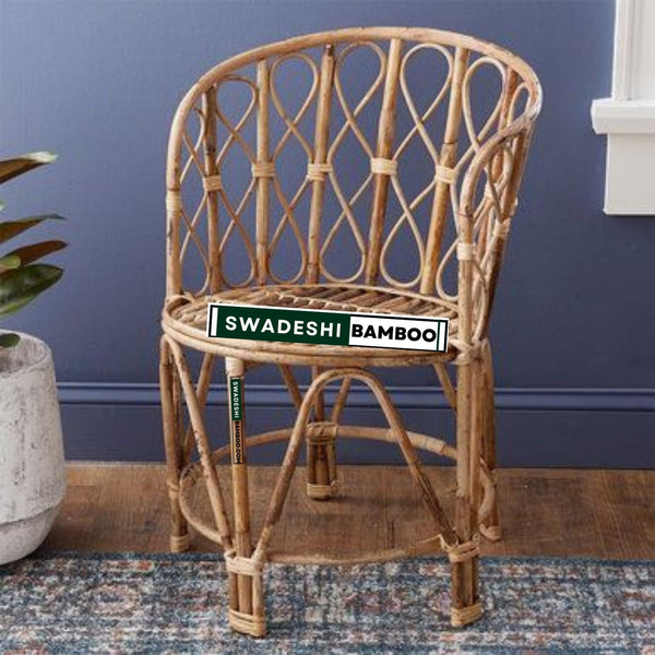 Bamboo Cane Rattan Arm Backmuda Chair (Set of 1) for Home, Office, Garden