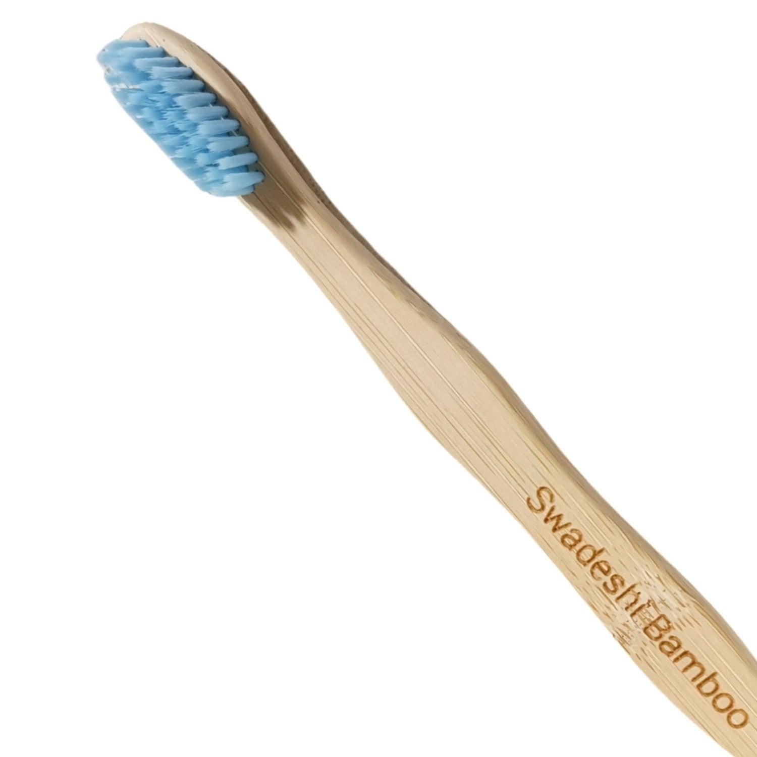 Wooden Bamboo Toothbrush | Pack of 4 | Ultra-Soft Bristles | BPA Free | Biodegradable and Compostable - swadeshibamboo