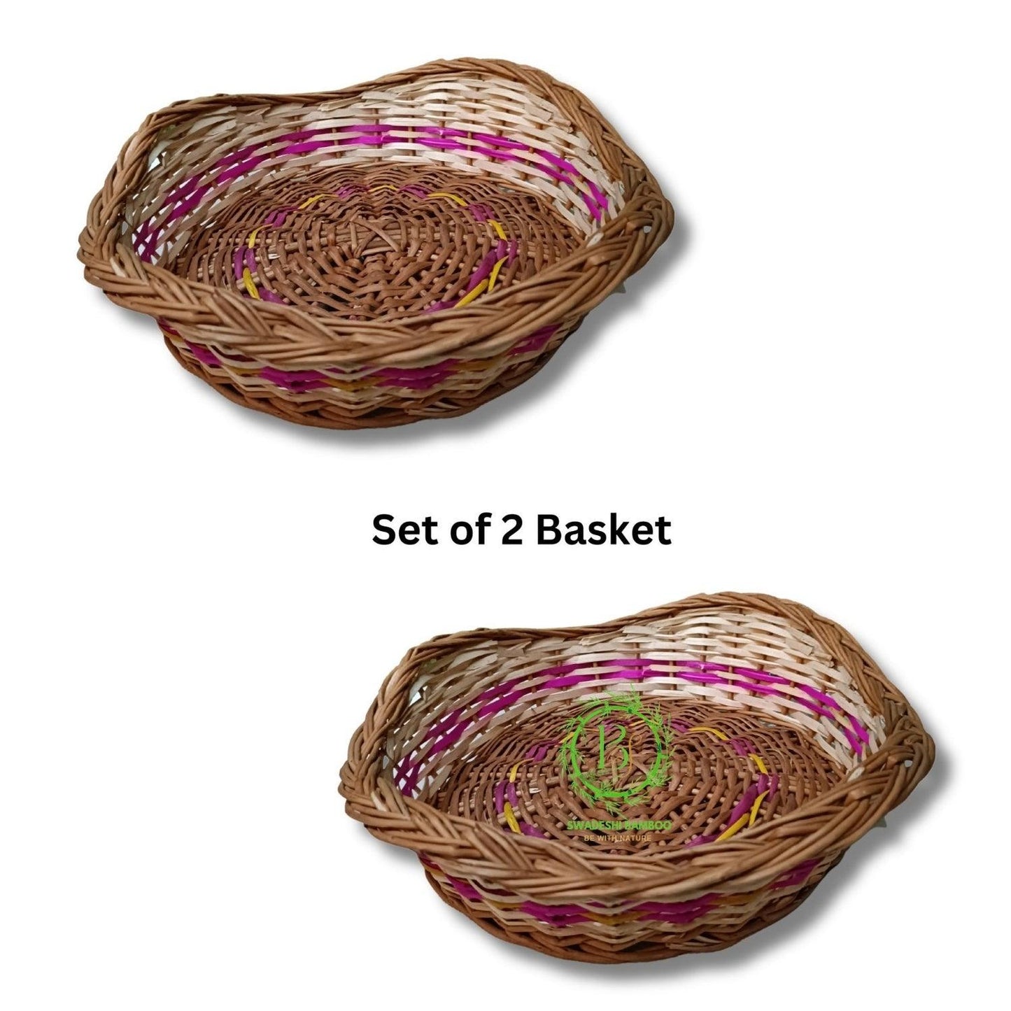 Bamboo star shaped basket (set of 2) - swadeshibamboo