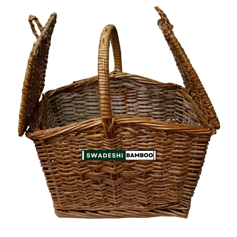 Bamboo cane Storage Basket for Picnic 