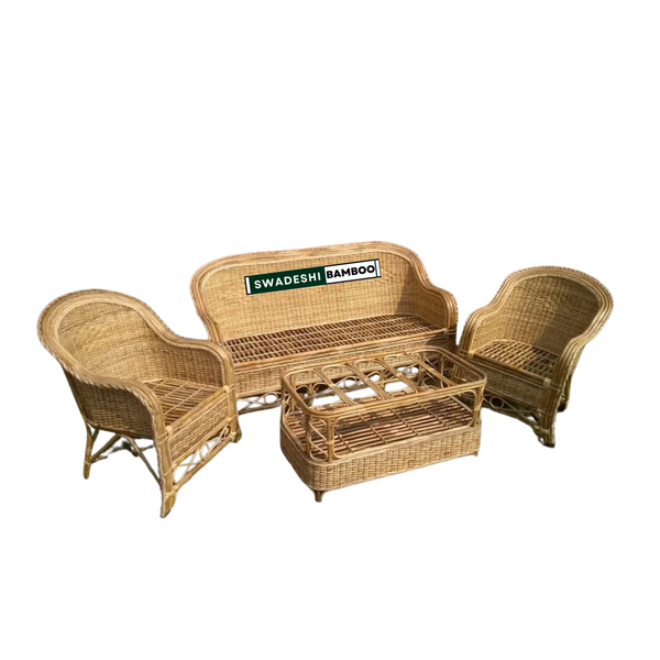 Bamboo sofa set with table for home