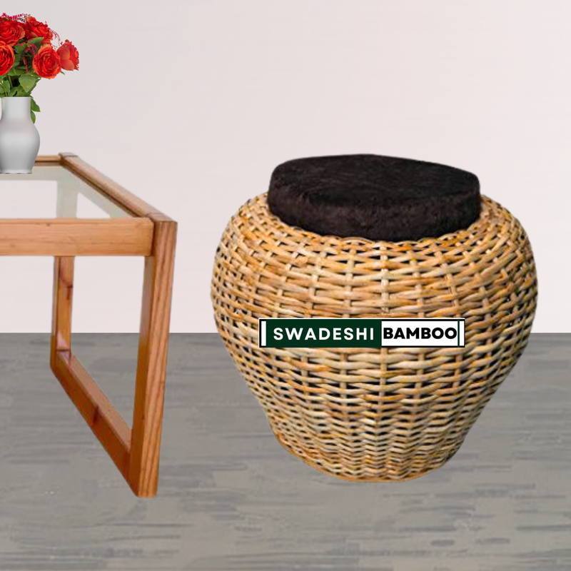 Cane round Muda for Living Room