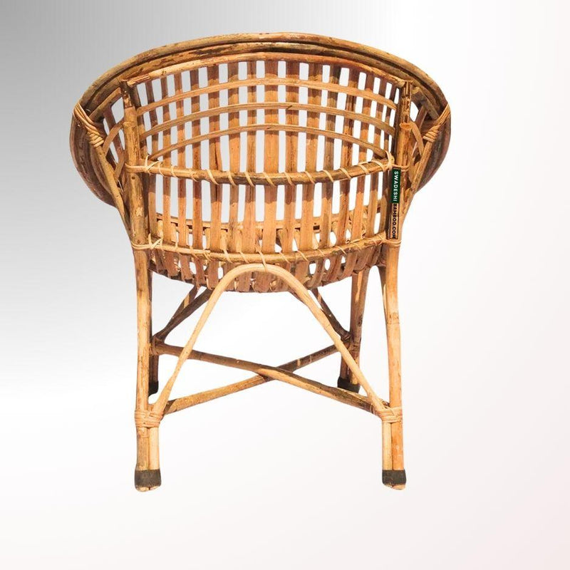 Swadeshi Bamboo Cane Rattan circle Designer Chair(Set of 1) for Home, Office, Restaurant, Hotel, Garden & Balcony - swadeshibamboo